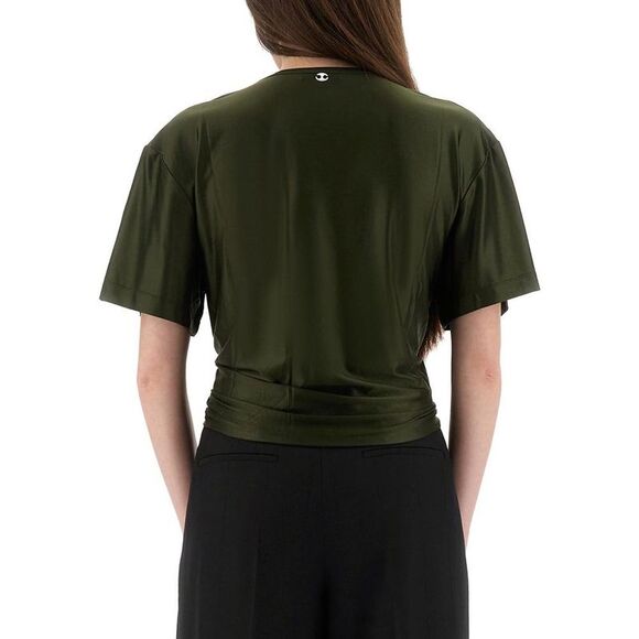 PACO RABANNE Draped Wrap T-Shirt Women GREEN T-Shirts & Tops